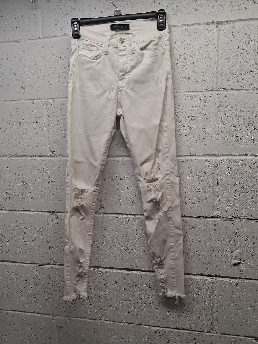 NWOT Womens Flying Monkey White Distressed High-Rise Women’s Jeans